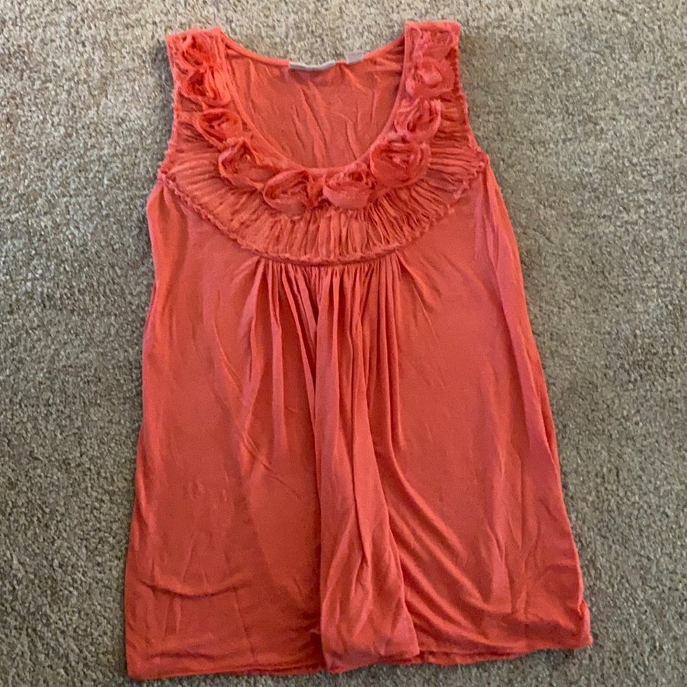 Orange floral blouse